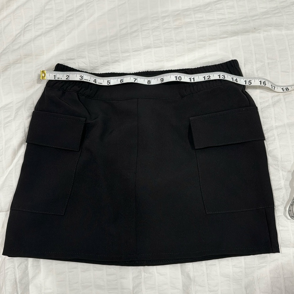 Black cargo skirt
